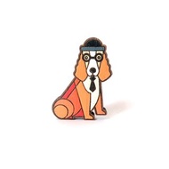 英國可卡犬木製別針