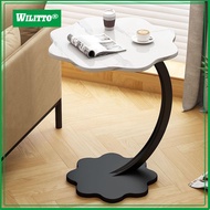 Bedside C-shaped Table C-shaped Side Table with Flower-shaped Top 1/2 Tier Small Coffee Table Corner