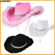 LIZMOMO Cowgirl Hat Performance Sequin Cosplay Costume Party Women Sequin Cowgirl Hats