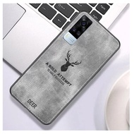 DEER Vivo Y51 SoftCase Jeans Canvas Casing Clot Texture Back Protector hp