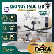 DEKA Fan DEKA KRONOS F5DC LED 56" Fan 5 Blade 7 Speed DC Motor Remote Control Ceiling Fan With Light Kipas Siling Lampu