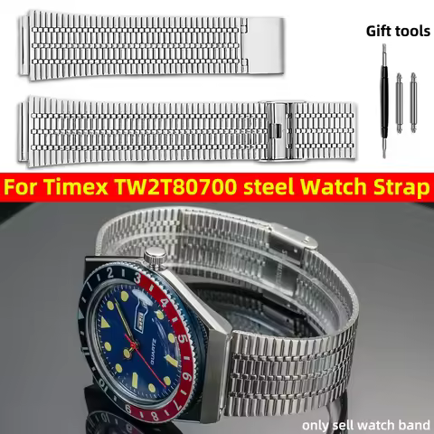 18mm Stainless Steel Watch Strap For Timex Q Timex Series Retro Metal Watchband Tw2t80700 Tw2u61300 