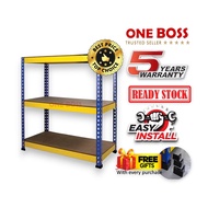 ONE BOSS 3 LEVELS YELLOW & BLUE BOLTLESS RACK HOME STORAGE WAREHOUSE STORE ROOM OFFICE FILE RACK MED