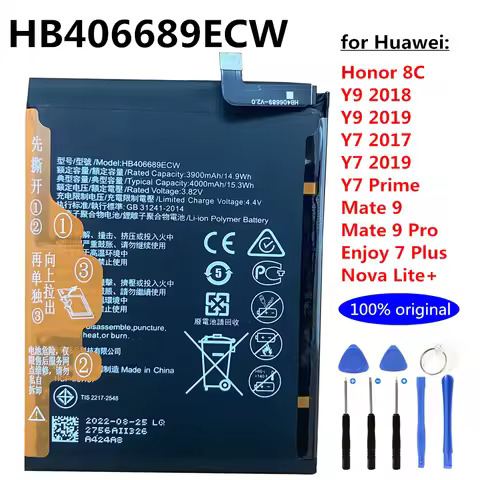 New Original HB406689ECW 4000mAh Battery for Huawei Honor 8C Y9 2018 Y7 2019,Y7 Prime,Mate 9 Pro DUB