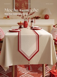 Red Auspicious Table Runner Light Luxury