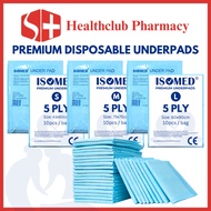 ISOMED 5PLY Disposable Underpad (10s) 43x60cm/75x75cm/60X90cm EXP 4/2029