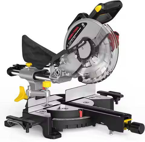 10-Inch Electric Sliding Compound Miter Saw, 15 Amp 5000RPM 0-45°, 36T Blade Precision Cutting Heavy