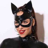 Elegant PU Leather Cat Half Face Mask Adults Cosplay Phantom of The Opera Style Masquerade Mask for