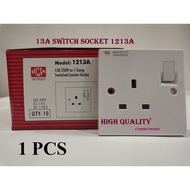 UMS 1213A / 13A SWITCH SOCKET OUTLET Bakelite (TAHAN PANAS) / 13A 1G SWITCH SOCKET / 13A 1G SUIS SOK