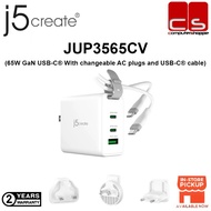 J5create JUP3565CV (65W GaN USB-C® 3-Port Travel Charger with changeable AC plugs and USB-C® cable)