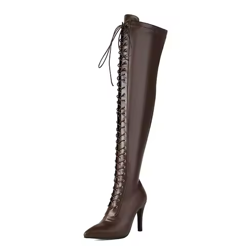 New jazz long boots women's boots brown dance shoes jazz dance high heels sandals heels dance shoes 