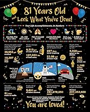 81st Birthday Decorations - Card Birthday Boy's or Girl's Life in Numbers - Woman Mens Birthday Gift