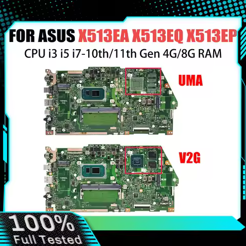 For ASUS Original X513EP Mainboard X513EA X513EAN Laptop Motherboard i3 i5 i7 8GB 16GB RAM DIS SSD 1