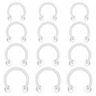 16G Clear Horseshoe Retainer Nose Lip Plastic Septum Helix Tragus Ring Bioflex Acrylic Rook Daith Pi