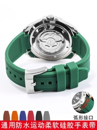 2024 new Curved Silicone Watch Strap Suitable for Rolex Green Water Ghost Seiko Citizen Tissot Casio Waterproof Sports Men