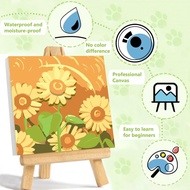 Reivworl 4 Pack Paint by Numbers Kit for Adults, Flowers Paint by Number with Frame, Flowers Paint b