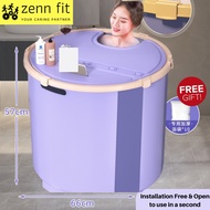 Barrel Tub Fodable & Portable Plastic Bathtub Foldable Adult Bath with Bathtub Cover Installation Fr