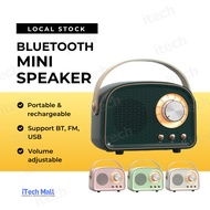 Retro Bluetooth Speaker Wireless Mini Radio FM Portable Microphone DW21 Amplifier Matte Stereo MP3 U