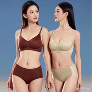 Underwear Women Soft Seamless Bra Glossy Satin Jelly Glue QW666One-piece Bra Supportive Beauty Back 