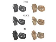 【林火戶外】 CQC 硬殼 腰掛 快拔 槍套 左手 專用 黑色 沙色 GLOCK M9 92 P226 1911