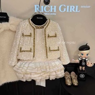 Customized with rl] Fen [Richi Valve Daughter Style Vest Skirt Jacket Female Baby Set Dela Garden · 