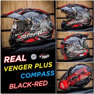 หมวกกันน็อค Real Venger plus ลาย Compass มีให้เลือก 4 สี 5 Size หมวกกันน๊อกวิบาก หมวกกันน๊อกโมตาด หม