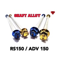 CLEARANCE - SHAFT SAP RS 150 / ADV 150 TAYAR FRONT & REAR ALLOY CNC KINGDRAG KING DRAG HONDA RS150 A