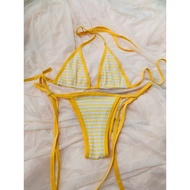 Flaming two-piece bikini thong underwear set in soft silk fabric - Bk029 ALWAYS COVER PRODUCT NAME -