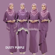 [dusty purple] Baju Kurung Kebaya Moden Lace Nikah Tunang Raya Sedondon Ibu Anak Bridesmaid
