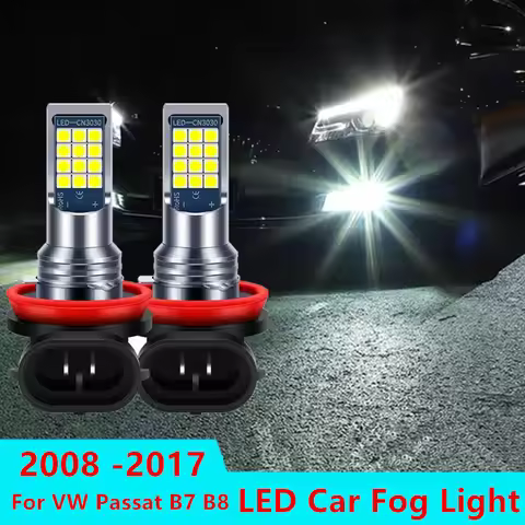 2X H8 H11 H16JP Car Fog Lights Day Driving Running Light For VW Volkswagen Passat B7 B8 2008 -2017 L