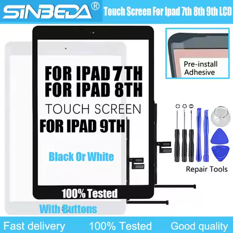 For iPad 7 8 9 2019 / 2020/2021 7thGen / 8thGen 9th LCD Outer Touch Screen Digitizer Front Glass Dis