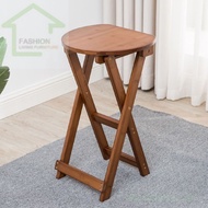 Foldable Stool High Stool High Stool Portable Outdoor Stool Small Bench Home Solid Wood Folding Chair Bar Stool 1H3X