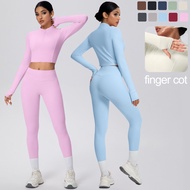 Nessaj Women's Sports Set Tight Yoga Coat High Waist Hip Lifting Yoga Pants Set High Elasticity Fitn