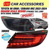 JM26 TOYOTA 86 GR86 / SUBARU BRZ 2022 - 2024 DRAGON SCALE DESIGN DYNAMIC TAIL LAMP WITH SIGNAL RUNNI