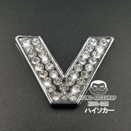 HISO-CAR VIP Logo Diamond Sticker Letter V 34