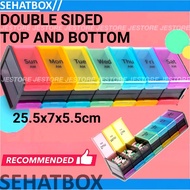 AM PM WEEKLY MEDICINE BOX 14 (DOUBLE SIDED) WEEKLY 7 DAYS 7 DAYS PILL BOX VITAMIN TRAVEL