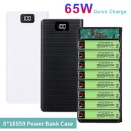 65W Fast Charging Power Bank Box Super Fast 18650 Battery Case 30000mAh USB Type C 5V Storage Box Fo