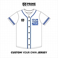 Custom Baseball JERSEYPrime | Jersey unit Add Name | Number Number Number | Team Logo | Full Printin