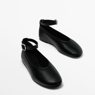 NEW Authentic Massimo Dutti Womens Shoes Mary Jane Buckle Strap Detachable Ballet Shoes Flat Leather