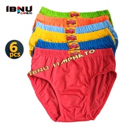 6pcs celana dalam anak laki polos untuk umur 2-12 tahun