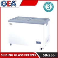 NEW CHEST FREEZER BOX SLIDING FLAT GLASS GEA SD-256 FREEZER ES KRIM