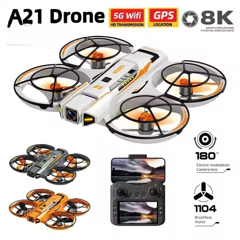 Original New A21 Pro Mini Drone 4K 8K HD Camera with Screen RC Dron Brushless Motor Obstacle Avoidan