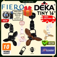 [FREE GIFT & FREE DELIVERY] Deka Fiero Tiny 16" Dc Motor Remote Control 3 Blades Ceiling Fan