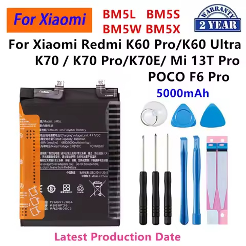 Brand New BM5L BM5S BM5W BM5X Battery For Xiaomi Redmi K60 K70 Pro /K60 Ultra / Mi 13T Pro /K70E POC