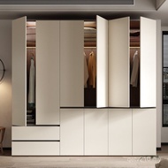 Large Wardrobe Wardrobe Adult Simple Economical Solid Wood Upper Lower Drawer Cabinet Flat Door Stor