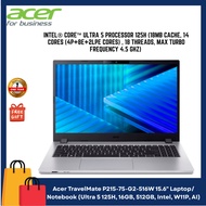 Acer TravelMate P215-75-G2-516W 15.6" Laptop/ Notebook (Ultra 5 125H, 16GB, 512GB, Intel, W11P, AI)