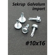 baut sekrup baja ringan 10x16 skrup galvalum rofing drilling screw - #6x1