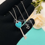 全新🌸Tiffany & Co. 愛心琺瑯鑰匙項鍊 藍色