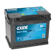 EK600 EXIDE START-STOP AGM 12V 60AH 680CCA 埃克塞德 汽車電池