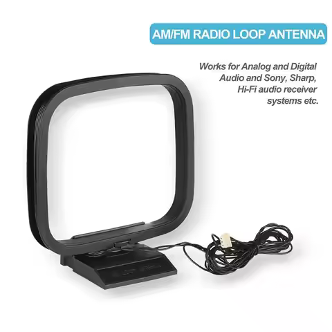 FM AM Loop Antenna for Receiver with 3-Pin Mini Connector for Sony Sharp Chaine Stereo AV Receiver S
